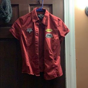harley davidson button up tee